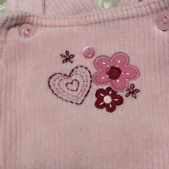 Vintage Koala Kids Pink Overalls with Heart and Flower Details - Picture 2 of 16